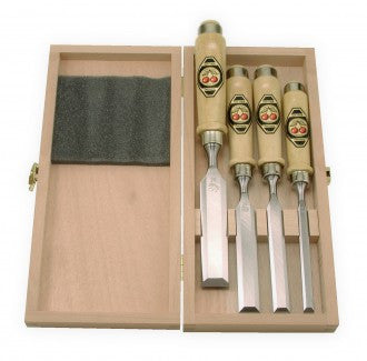 Two Cherries 4pc. Unpolished Boxed Bevel edged Chisel Set