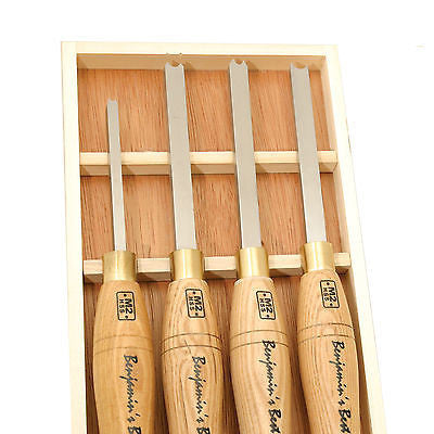 Wood Lathe Chisel Set Woodworking Turning Tools Cutting Carving HSS Steel  Blades