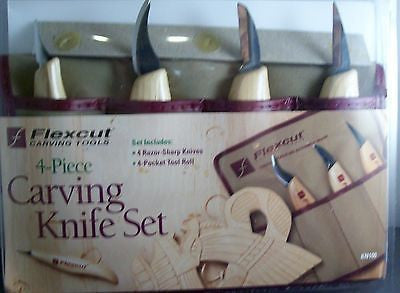 Flexcut KN100 4pc Knife Set with Tool Roll
