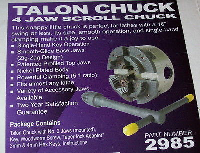 Woodturning #2985 Talon Chuck by Oneway w/ adaptor