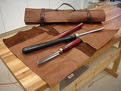 Woodturning, Leather Chisel Roll, Vaqueta Leather.10 chisel slots 29" x 21"