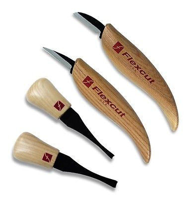 Flexcut Palm & Knife Set KN600 Includes two Palm Tools & two Knives