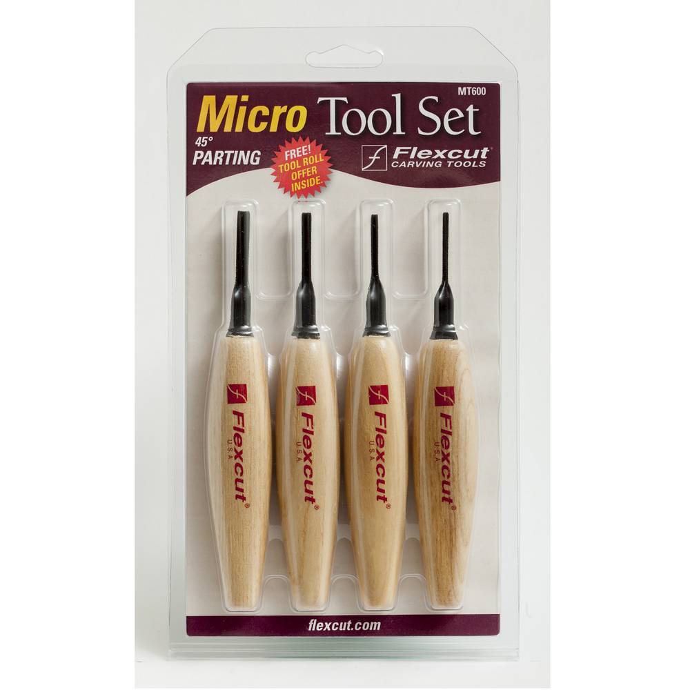 Flexcut Micro Tool Parting 45deg 4 piece set.MT600