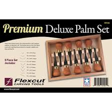 Flexcut Premium Deluxe Palm Tool9 pc.Set. New Item #FRP405